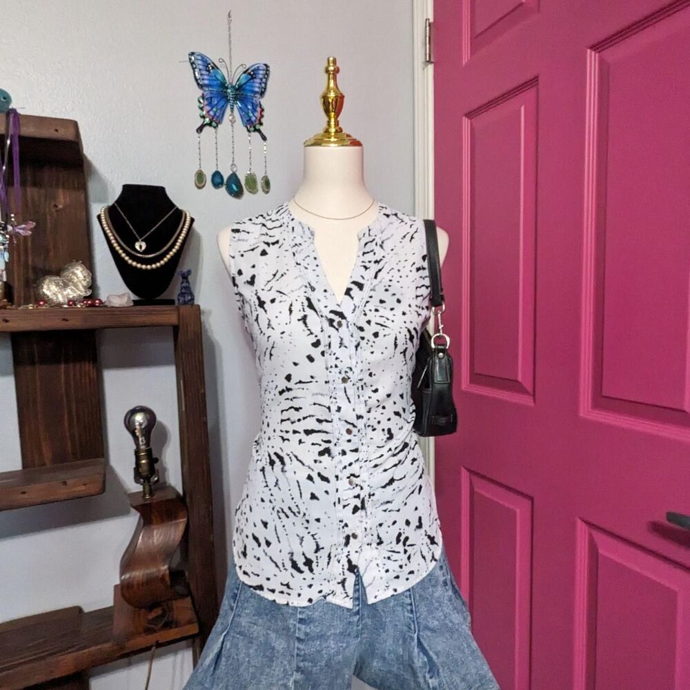 Apt-9 Women's White and Black Blouse